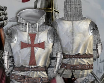 knight medieval armor print hoodie