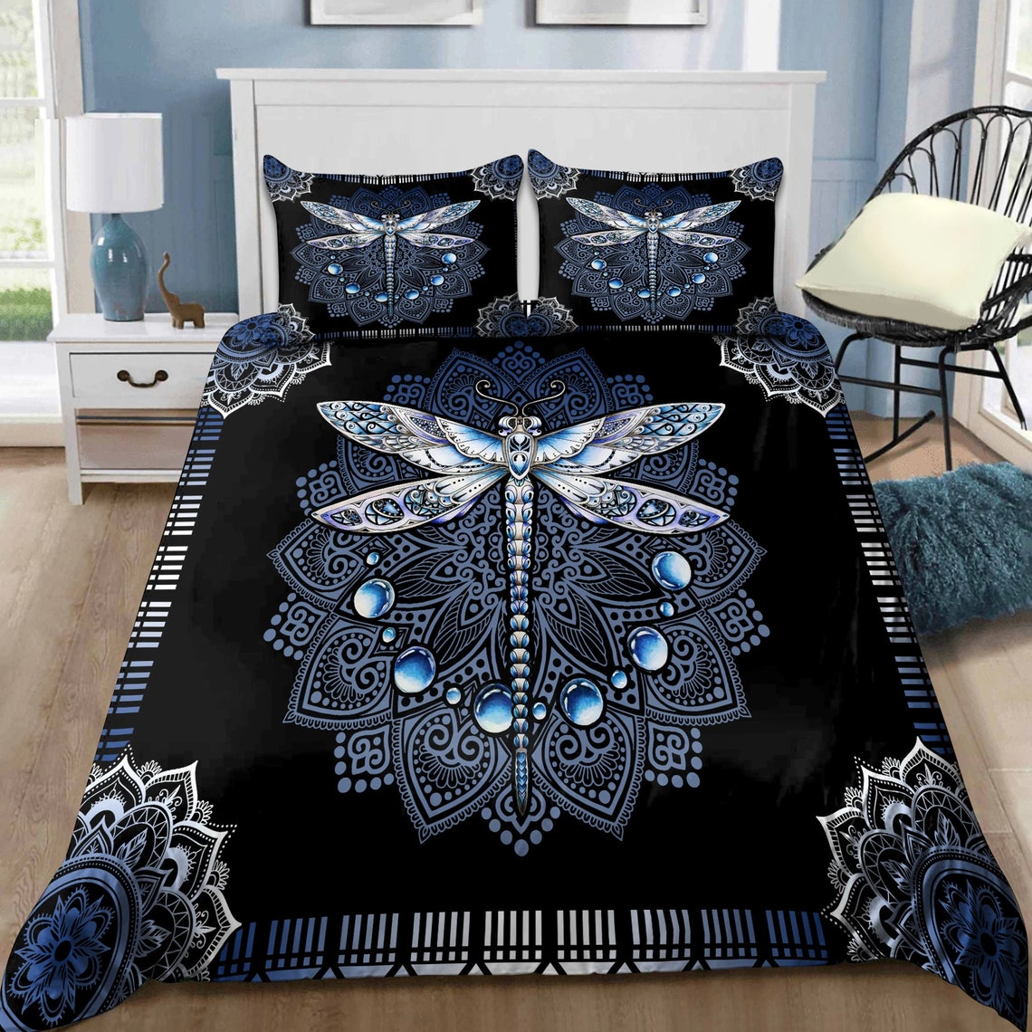 Art Of Dragonfly Bedding Set Quilt Bed Set & Quilt Blanket Etsy