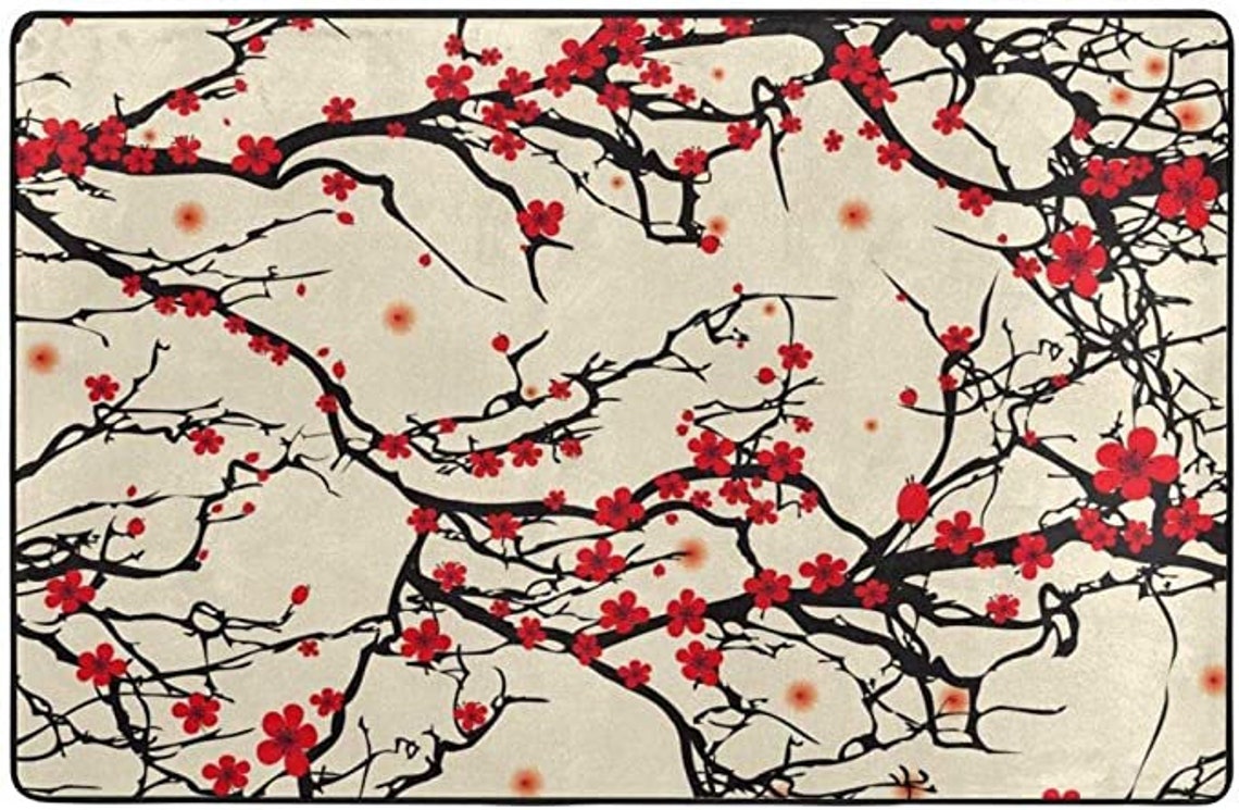 Japanese Cherry Blossom Print Rug Rug 3d for houseCarpets Etsy