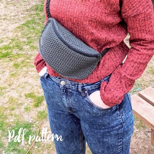 Crochet fanny pack PATTERN, waist bag pattern, belt bag, fanny pack for men