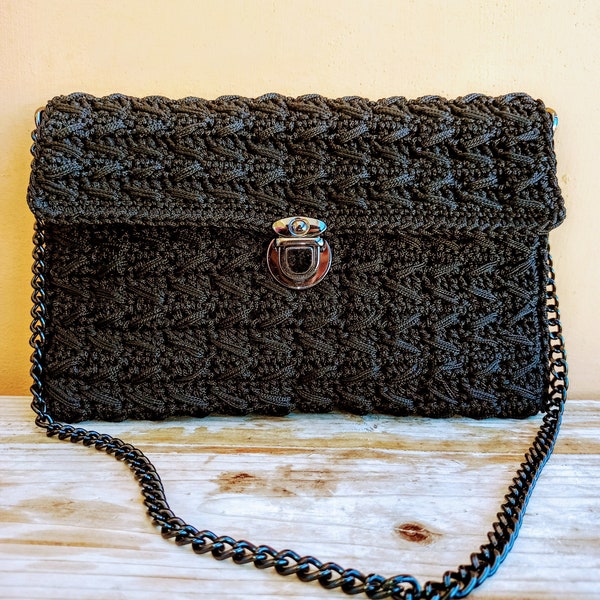 Crochet clutch PATTERN, 1940s purse pattern, small crochet bag, vintage handbag pattern