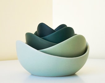 Ceramic Lotus Bowls (Full Set)