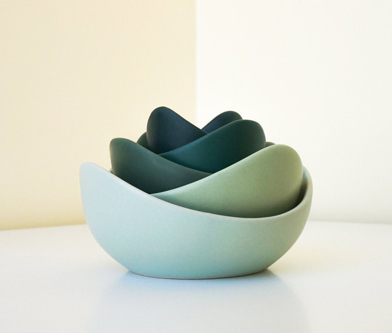 Ceramic Lotus Bowls full Set Etsy