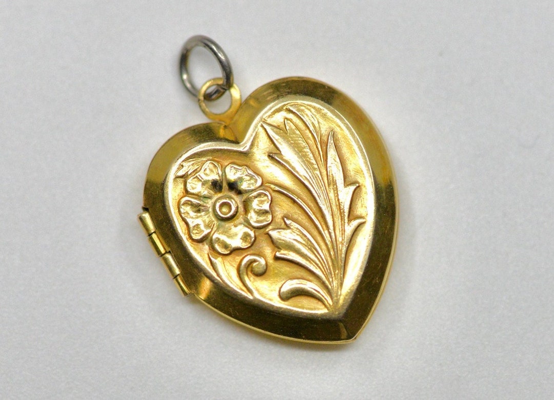 Vintage Heart Locket 12k Gold Filled Ladifair 1940's Etsy