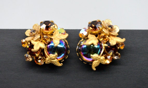 Stunning Rare DEMARIO Mid Century Clip-on Earring… - image 2