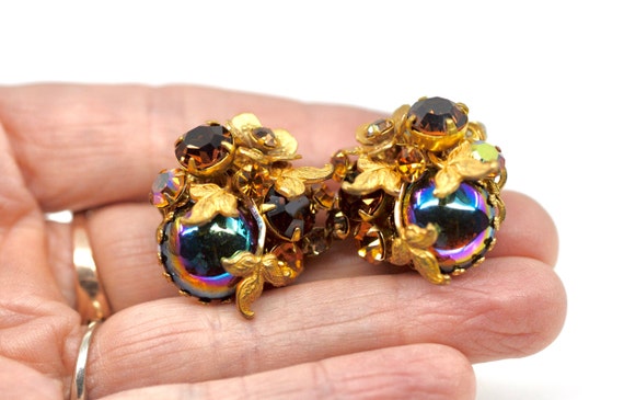 Stunning Rare DEMARIO Mid Century Clip-on Earring… - image 3