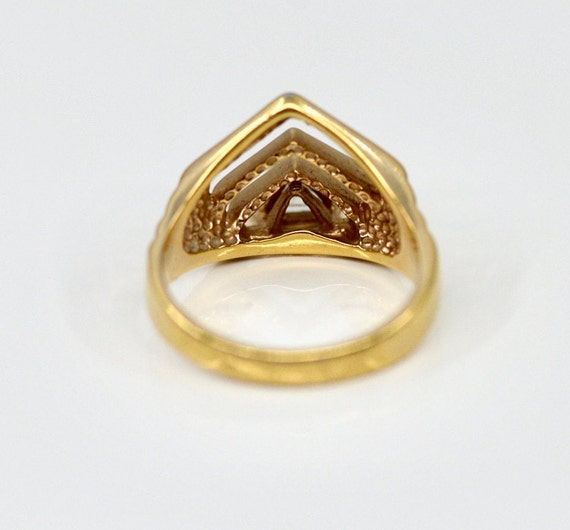 Vintage Gold Plated Geometric Cocktail Ring, Sign… - image 5