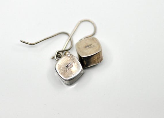 Sterling Silver Onyx Square Sugar Stack Earrings,… - image 2