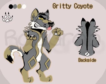 Feuille de référence Fursona Adopt OC, Gritty Coyote