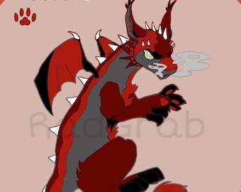 Feuille de référence Fursona Adopt OC, Crimson Angel Dragon