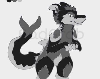 Fursona Adopt OC Ref Sheet, Blackout Manokit