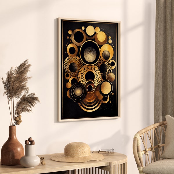 Boho Goldene Kreise Digitale Kunst | Wallart Poster zum selber drucken | Druckbare Kunst | Wand Dekor | Digitaler Download | Acryl Malerei