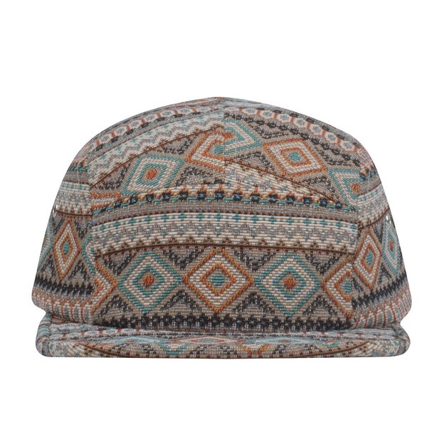 Hatphile Multi Color Jacquard 5 Panel Hat Camp Cap 7 1/4 58 cm Large