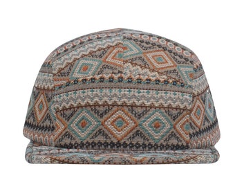Hatphile Multi Color Jacquard 5 Panel Hat Camp Cap 7 1/4 58 cm Large