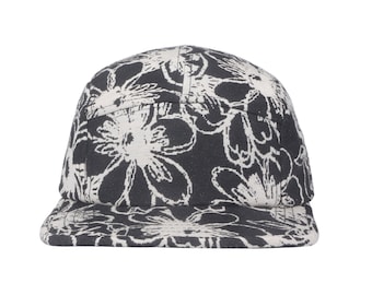 Hatphile Abstract Flower 5 Panel Hat Camp Cap