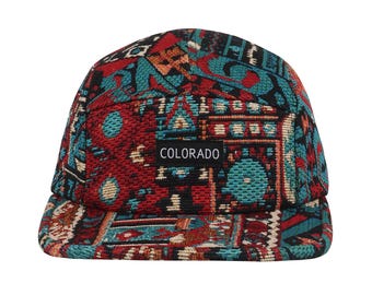 HatPhile Chenille Red Tapestry 5-Panel Hat – Colorado Edition