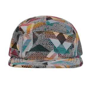 Hatphile Pattern Multi Color Jacquard 5 Panel Hat Camp Cap 7 1/4 58 cm Large