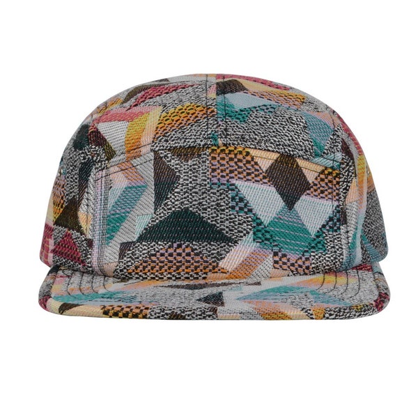 Hatphile Pattern Multi Color Jacquard 5 Panel Hat Camp Cap 7 1/4 58 cm Large