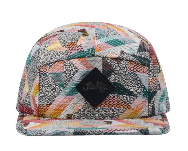 Hatphile Extra Large XL Patchwork Zigzag Jacquard 5 Panel Hat Camp Cap 7 1/2 60 cm Geo Green Salty XL