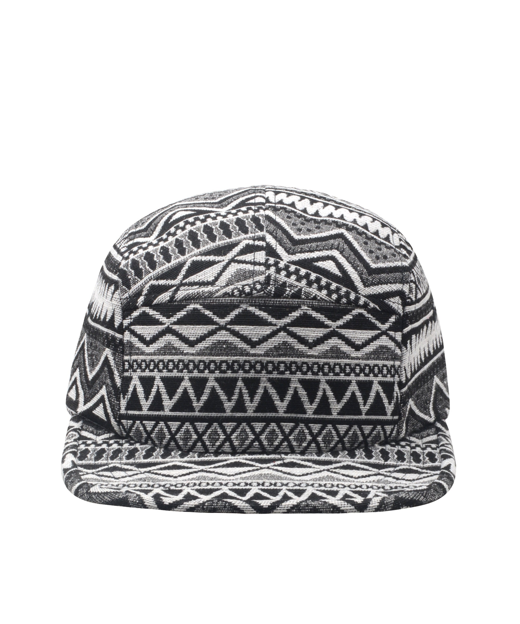 Hatphile Extra Large XL Patchwork Zigzag Jacquard 5 Panel Hat Camp