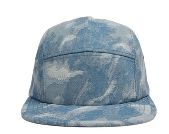 Hatphile Washed Denim 5 Panel Hat Camper Hat Medium Large X-Large