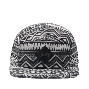 Hatphile Extra Large XL Patchwork Zigzag Jacquard 5 Panel Hat Camp Cap 7 1/2 60 cm Black Salty XL