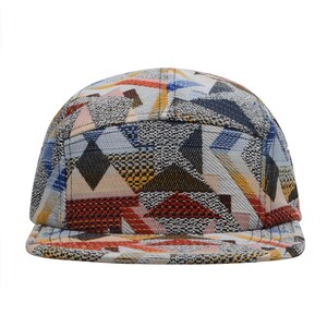 Hatphile Extra Large XL Patchwork Zigzag Jacquard 5 Panel Hat Camp Cap 7 1/2 60 cm Geo Red XL