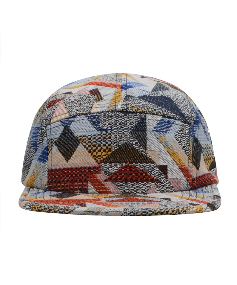 Hatphile Extra Large XL Patchwork Zigzag Jacquard 5 Panel Hat Camp Cap 7 1/2 60 cm Geo Red XL