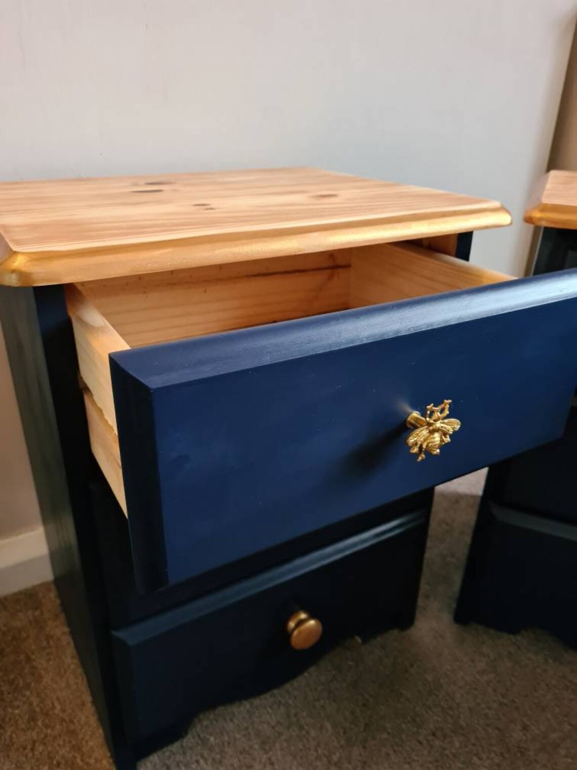 Now sold navy bedside tables Etsy