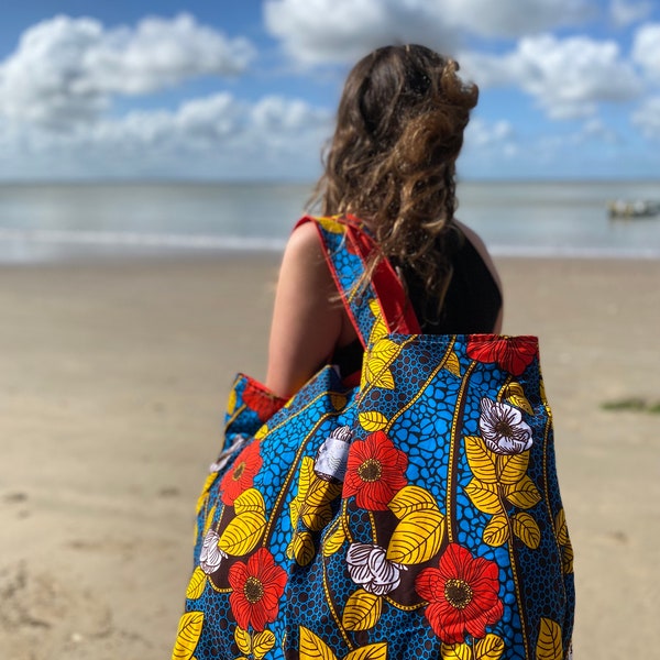 sac, sac de plage, grand sac, sac week-end, upcycling, fait main, fait maison,