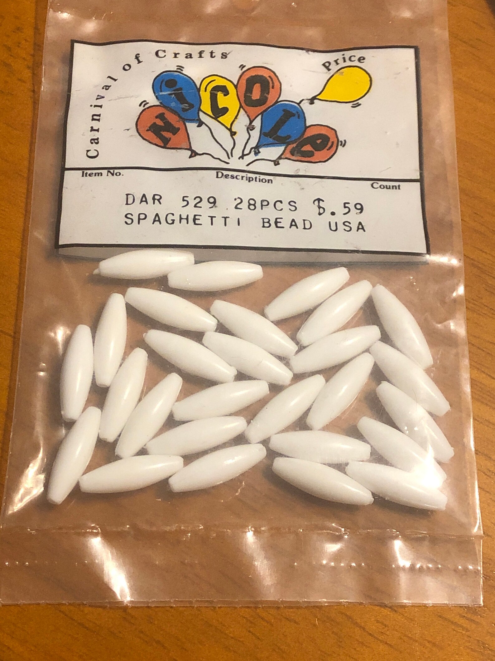Spaghetti beads 28 per packet Etsy