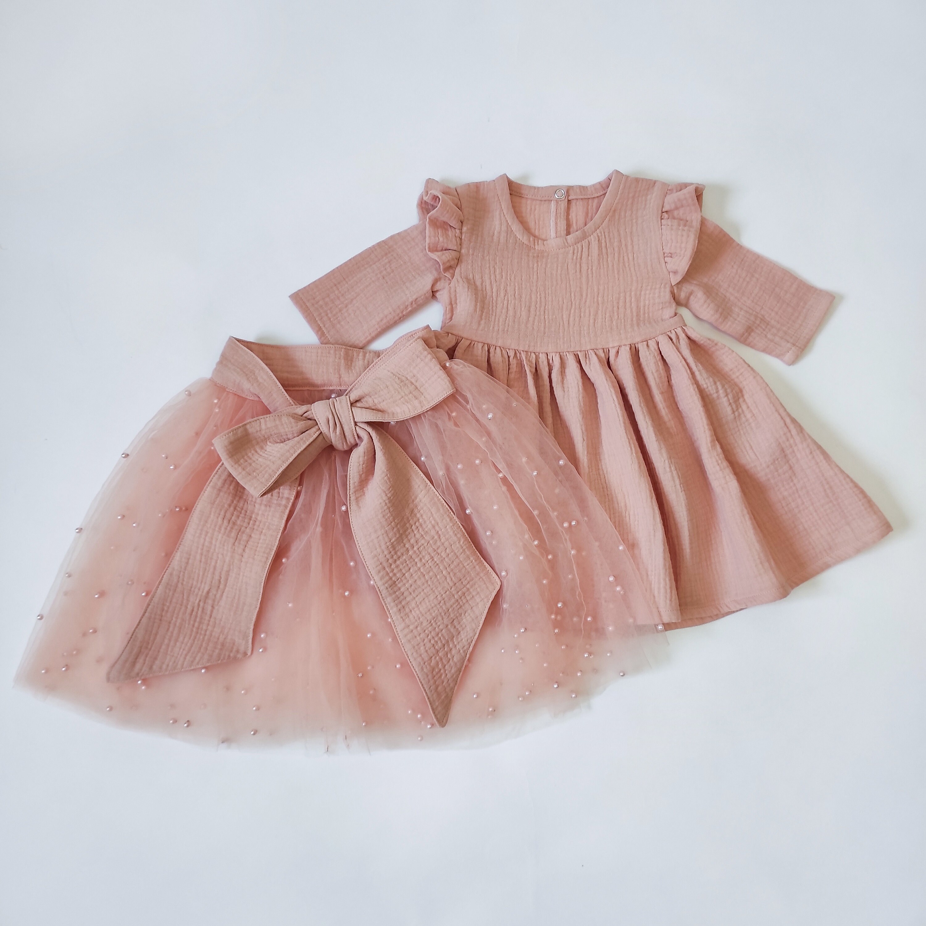 Muslin baby girl & toddler dress with sleeve / festive Etsy