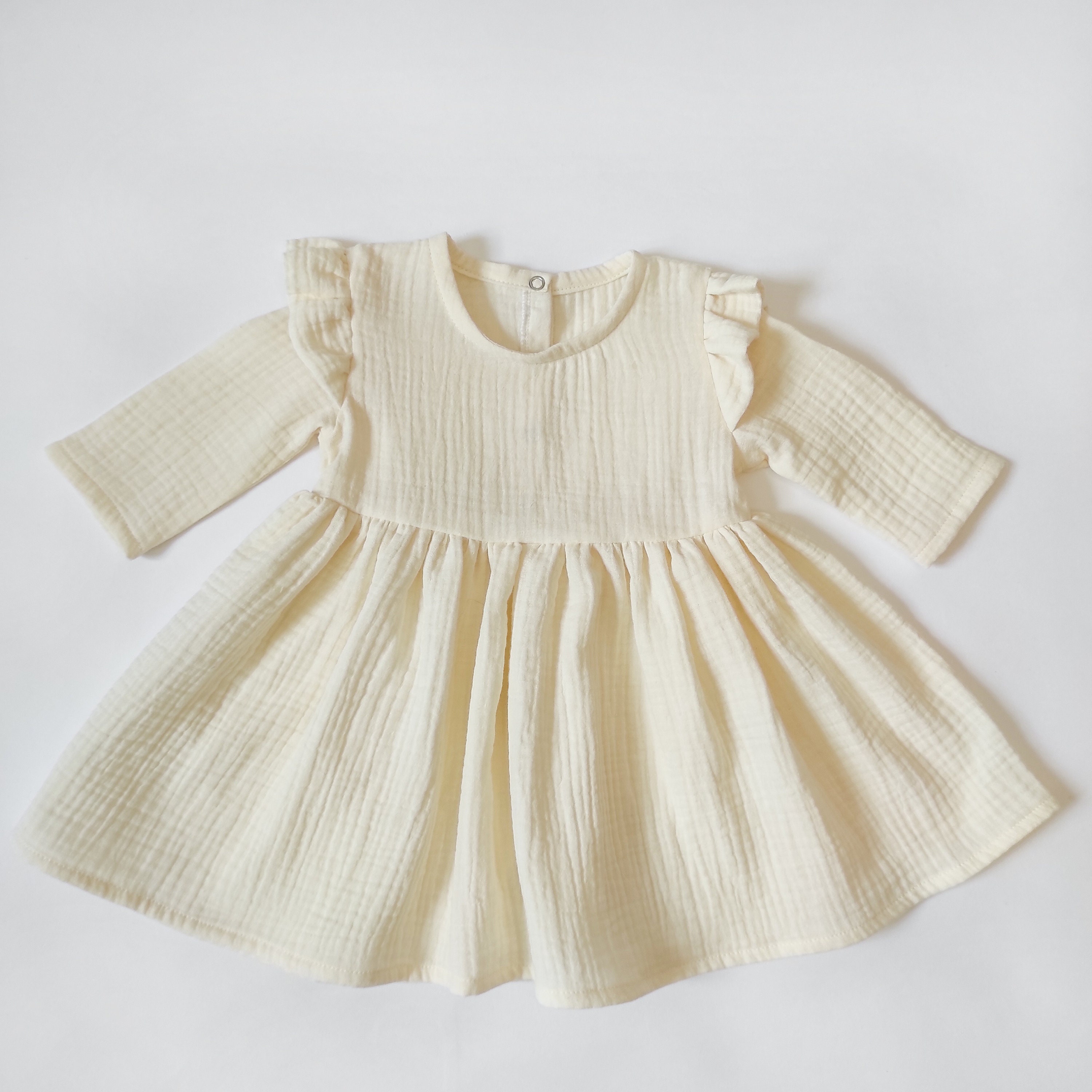 Ivory muslin baby girl & toddler dress with sleeve / festive Etsy