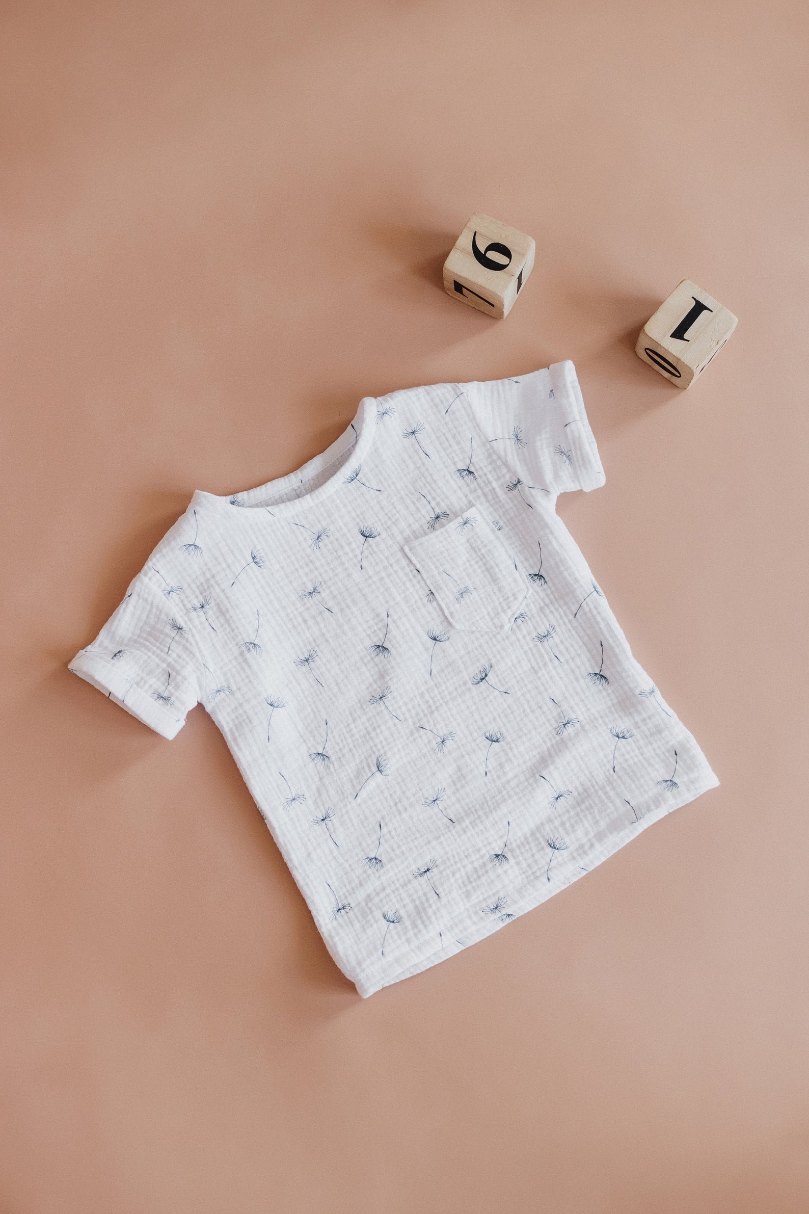 Muslin tshirt with short sleeve and pocket baby toddler Etsy