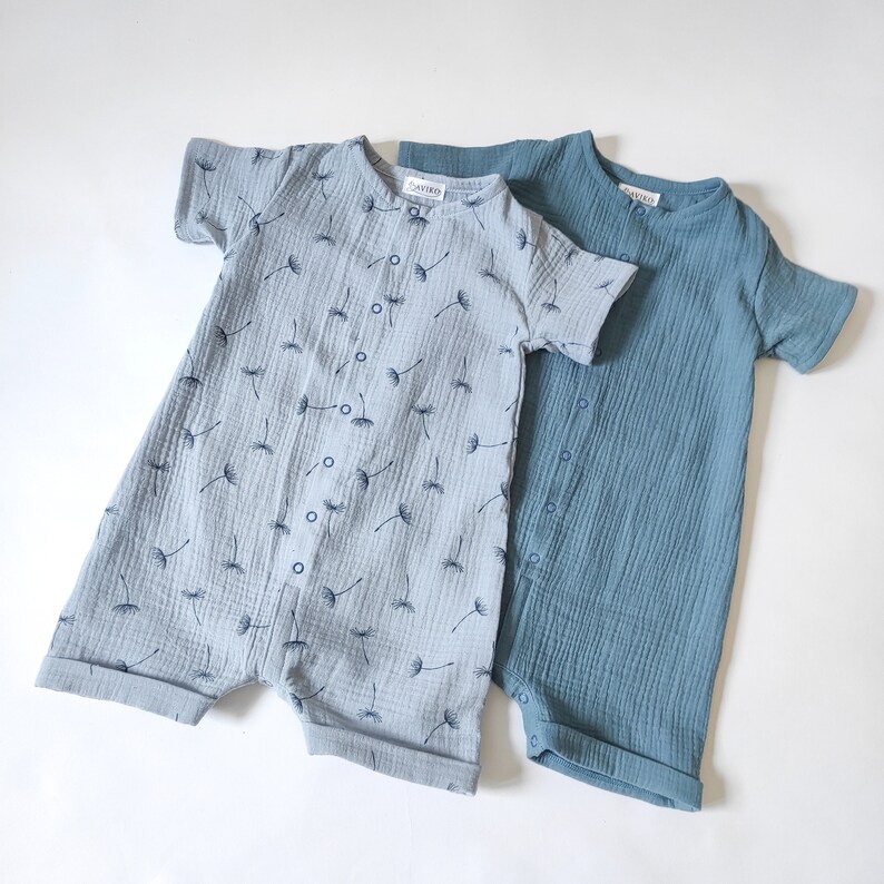 Baby muslin romper bodysuit / Newborn organic Etsy