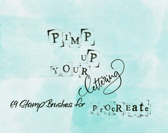 Stine's Lettering Stamps | Procreate Brushset | 69 Stamping Brushes
