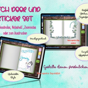 NEW! Digital Dutch Door And Sticker Set | Hand-drawn | Digital stickers | German | Digital Planning | Bullet Journal | Print