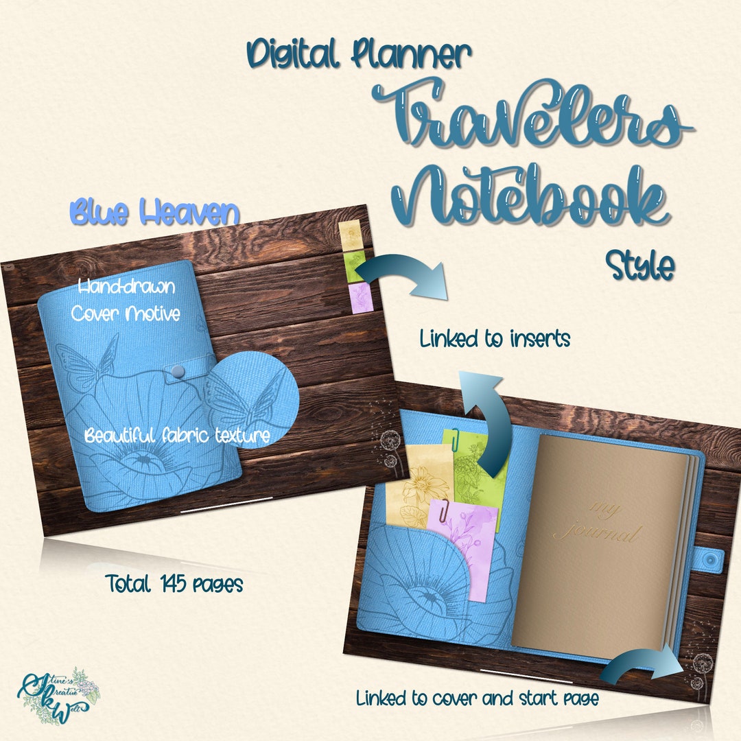 Planner Blue Notebook Traveler's Notebook Blue Heaven | Digital Planner | PDF | Calendar ...