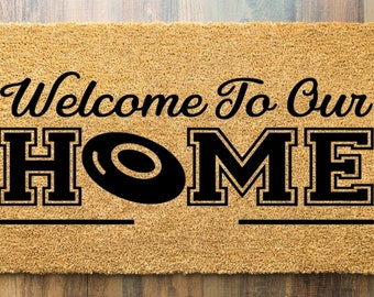 Welcome To Our Home Welcome Mat | Disc Golf | Best Disc Golf Gift | Outdoor Doormat | Premium Coir Disc Golf | Disc Golf Home Decor
