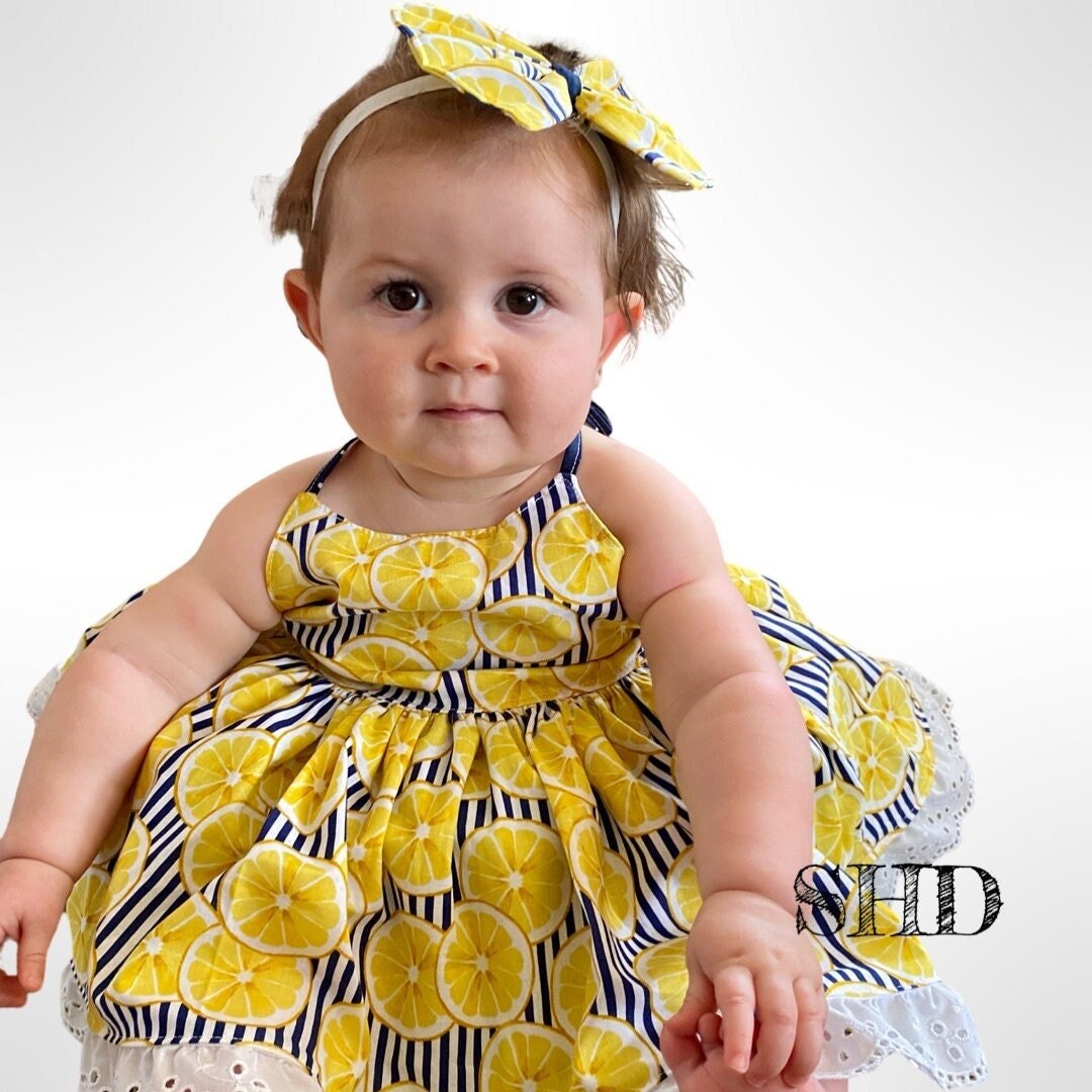 Vintage Style Lemon Dress, Lemon Summer Dress, Girls' Lemon Dress ...