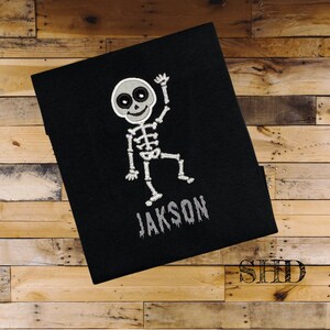 Skeleton Halloween Shirt, Skeleton bottoms, Skeleton outfit, Trick or Treat, Halloween shirt, Fall Cute Skeleton boy, applique&#39; skeleton top