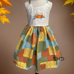 Personalized Thanksgiving Girls Dress: Pumpkin Floral Outfit