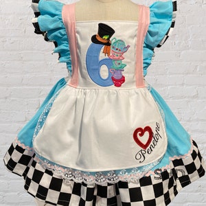 Alice Tea party Themed dress, Vintage Aice dress, Embroidery Alice dress, Alice themed birthday party dress, Alice costume vintage dres s