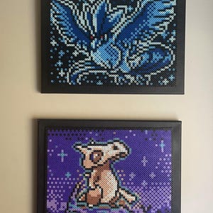 Gameboy Color - Sprites de Perler Beads de cartas coleccionables de Pokémon / Arte de píxeles de videojuegos de 8 bits / Decoración de pared