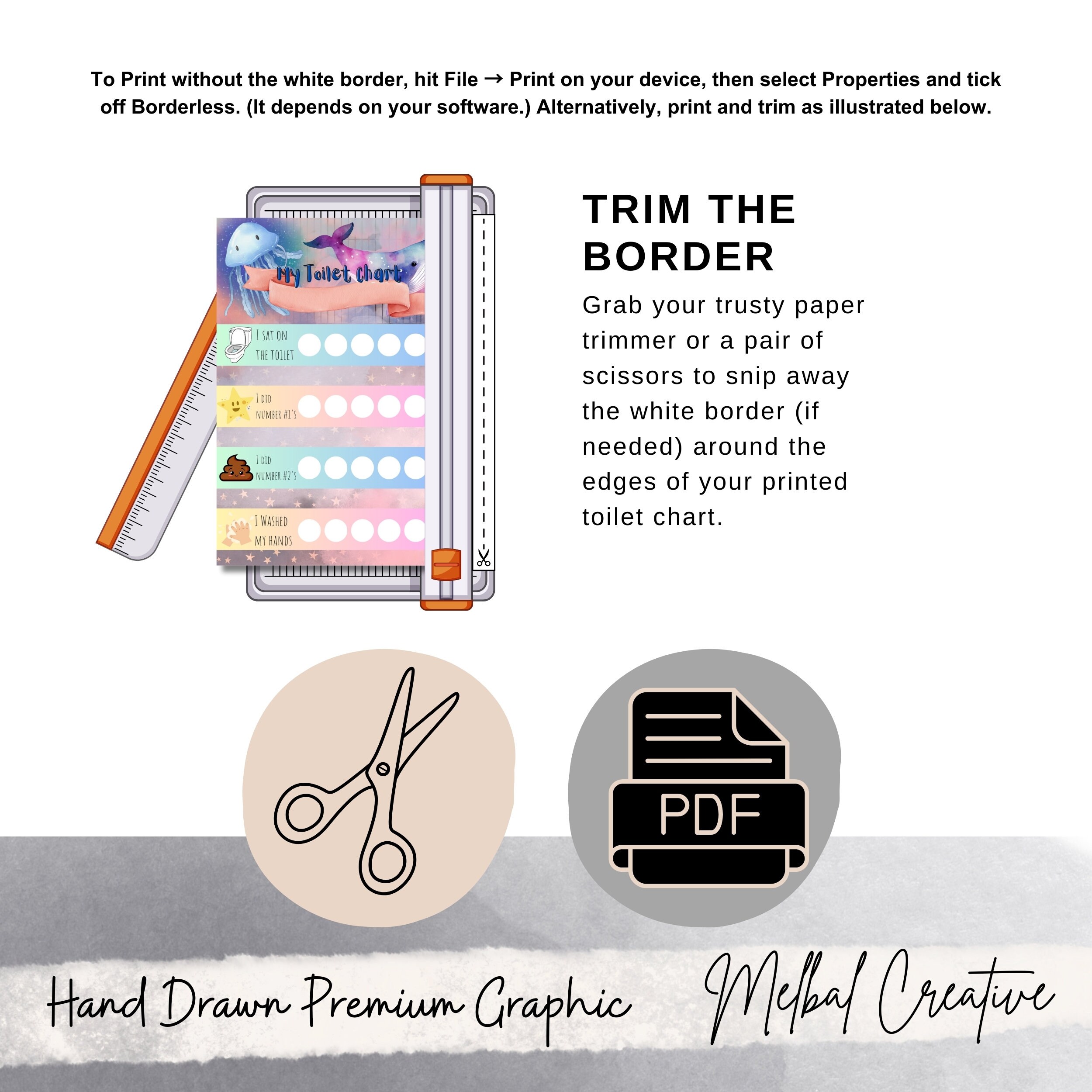 Toilet Training Sticker Chart A4 Download PDF Kids Ocean Animal Print