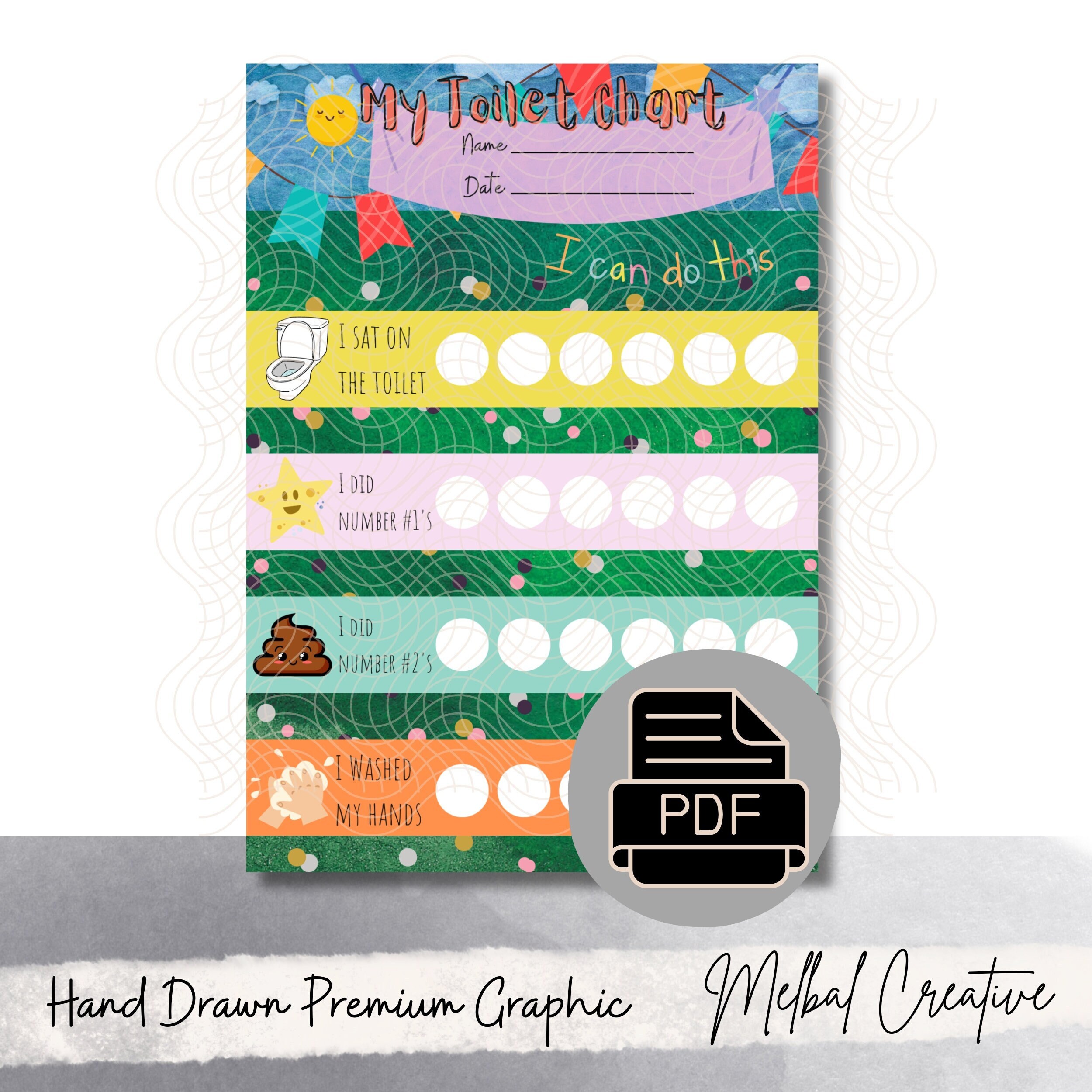 Toilet Training Chart PDF | A4 Printable Reward Tracker for Kids | Fun ...