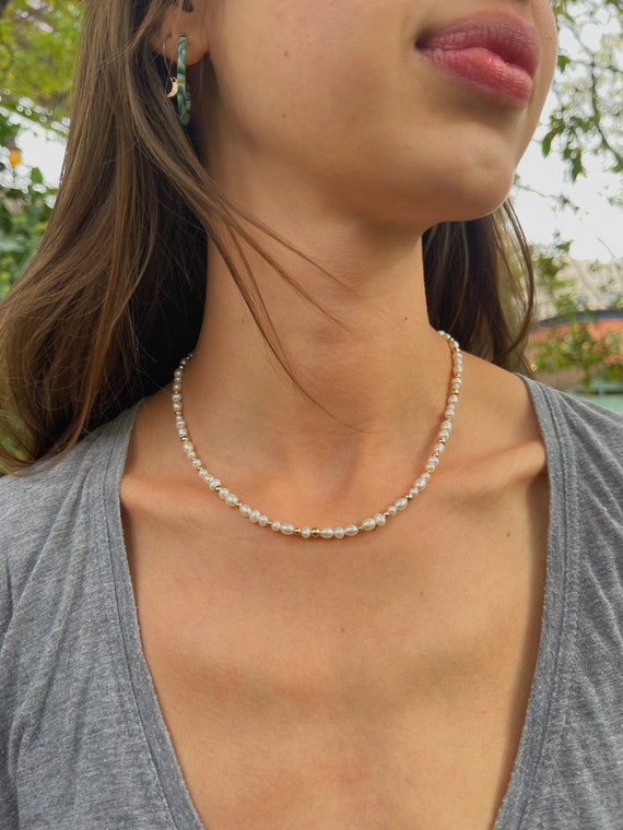 Dainty Pearl Necklace Everyday Pearl 