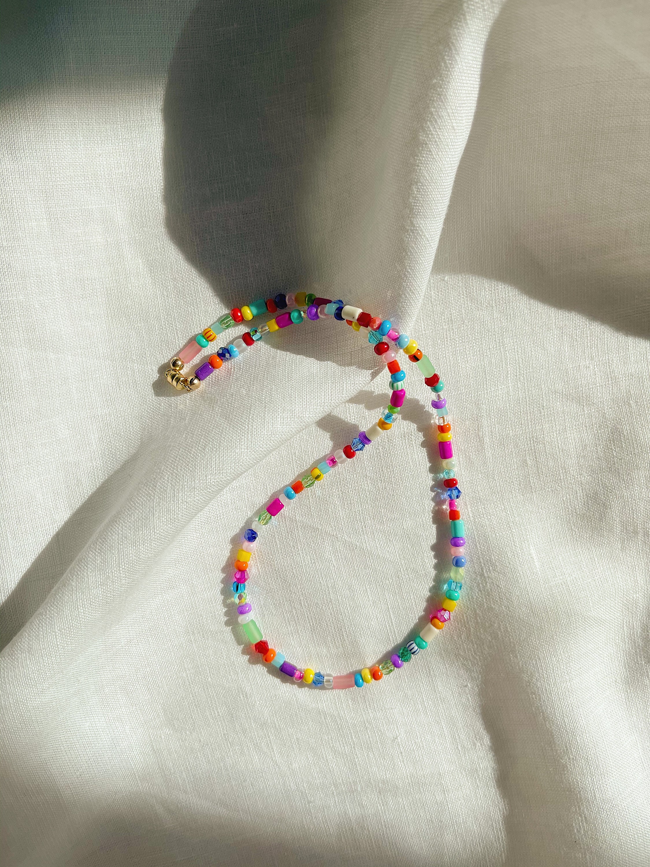 Beaded Rainbow Necklace, Colorful Layering Necklace, Gay Pride Necklace, Multicolor Beaded Necklace, Rainbow Choker, Colorful Necklace