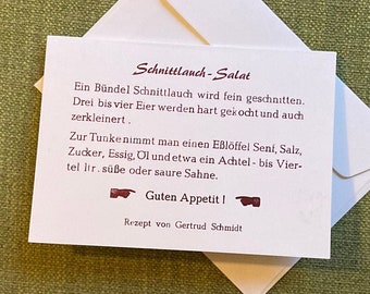 Klappkarte "Schnittlauchsalat-Rezept" inkl. Umschlag