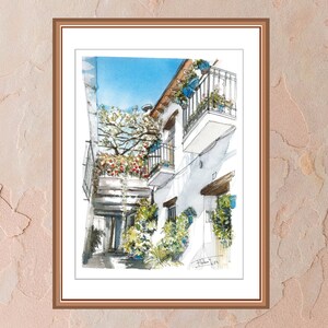 Watercolor Capileira, Granada